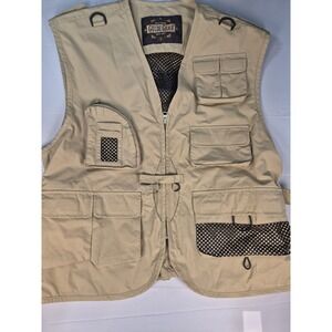 Mens Tan Guide Gear Fishing Hunting Shooting  Vest Field Tested sz S
